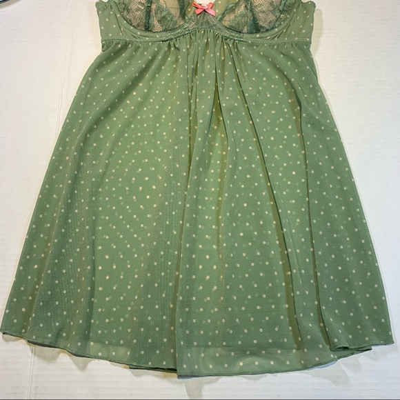Small La Senza green polka Dot babydoll - Picture 5 of 9
